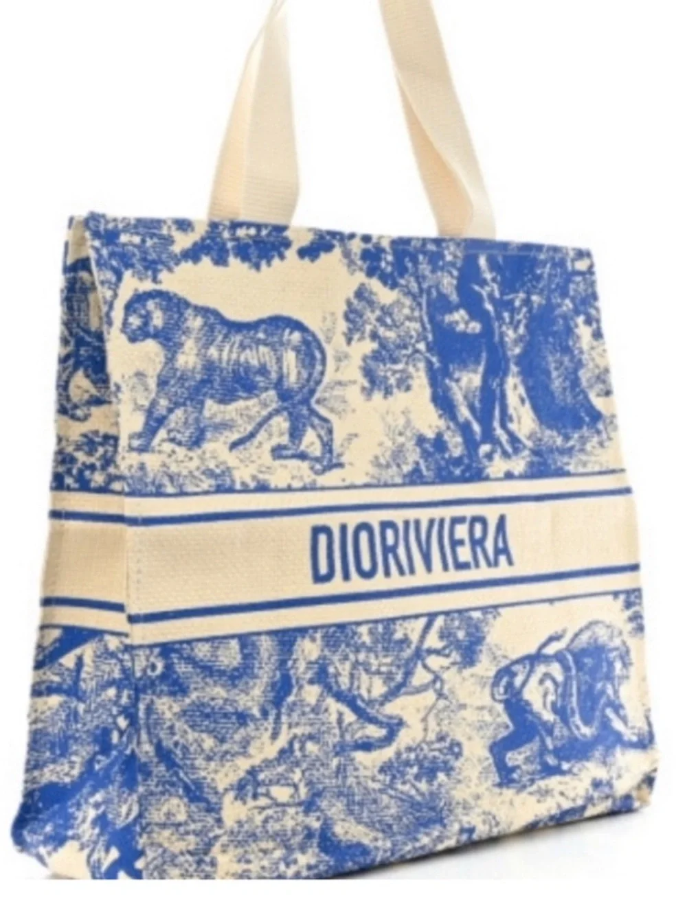 Dior Blue and Cream Toile Canvas Tote - Picture 2 of 7